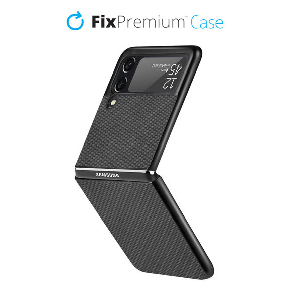 Custodia Carbon per Samsung Z Flip 4, Black, FixPremium
