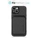 Custodia Carbon con MagSafe Wallet per iPhone 13 mini, Black, FixPremium