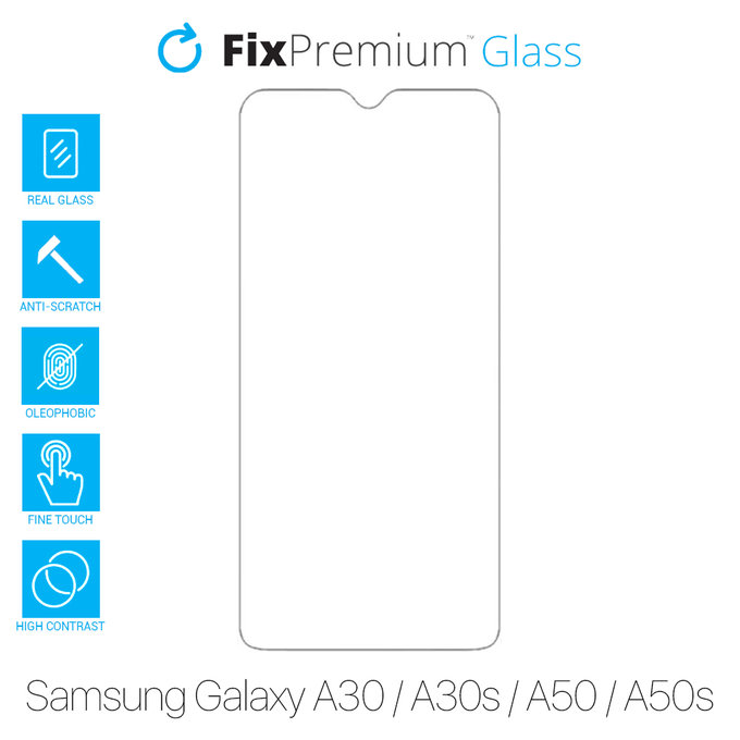 Vetro temperato per Samsung A30, A30s, A50, A50s, FixPremium