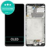 Schermo OLED per Samsung A42 5G A426B, Black, Vetro touch con cornice