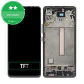 Schermo per Samsung A53 A536B, Awesome Black, Vetro touch con cornice