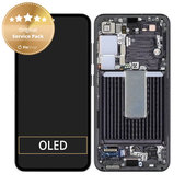 Schermo per Samsung S23 S911B, Phantom Black, Vetro touch con cornice, GH82-30481A, GH82-30480A, Genuine Service Pack