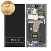 Schermo per Samsung S23 Ultra S918B, Green, Vetro touch con cornice, GH82-30466C, GH82-30465C, Genuine Service Pack