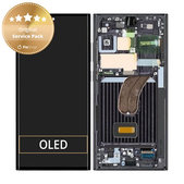 Schermo per Samsung S23 Ultra S918B, Phantom Black, Vetro touch con cornice, GH82-30466A, GH82-30465A, Genuine Service Pack