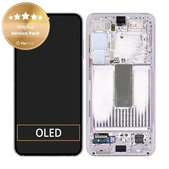 Schermo per Samsung S23 S911B, Lavender, Vetro touch con cornice, GH82-30481D, GH82-30480D, Genuine Service Pack