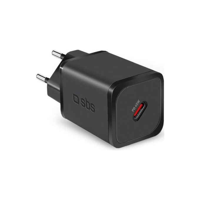 Adattatore di ricarica USB-C PD 45W, Black, SBS