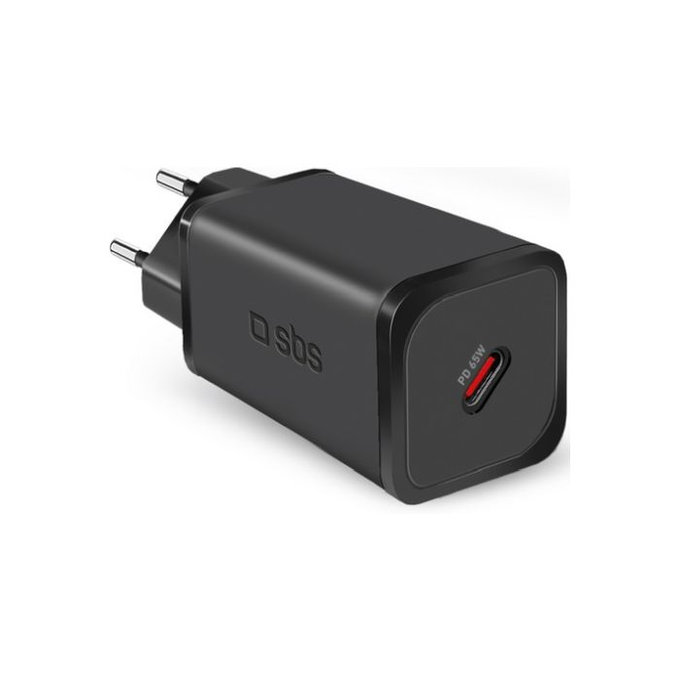 Adattatore di ricarica USB-C PD 65W, Black, SBS