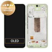 Schermo per Samsung A54 5G A546B, Light Green, Vetro touch con cornice, GH82-31231C, GH82-31232C, Genuine Service Pack