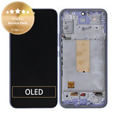 Schermo per Samsung A54 5G A546B, Light Violet, Vetro touch con cornice, GH82-31231D, GH82-31232D, Genuine Service Pack