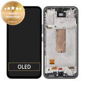 Schermo per Samsung A54 5G A546B, Black, Vetro touch con cornice, GH82-31231A, GH82-31232A, Genuine Service Pack
