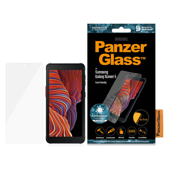 Vetro temperato Case Friendly AB per Samsung Galaxy Xcover 5, Trasparente, PanzerGlass