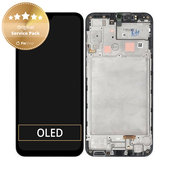 Schermo per Samsung A24 A245, Black, Vetro touch con cornice, GH82-28686A, Genuine Service Pack