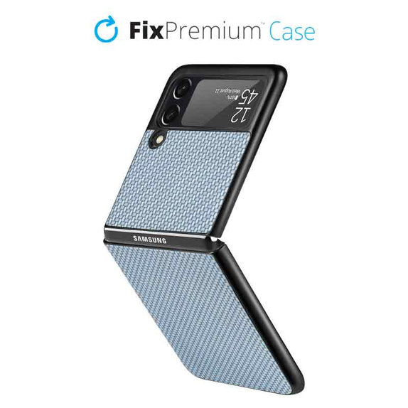 Custodia Carbon per Samsung Z Flip 2, Blue, FixPremium