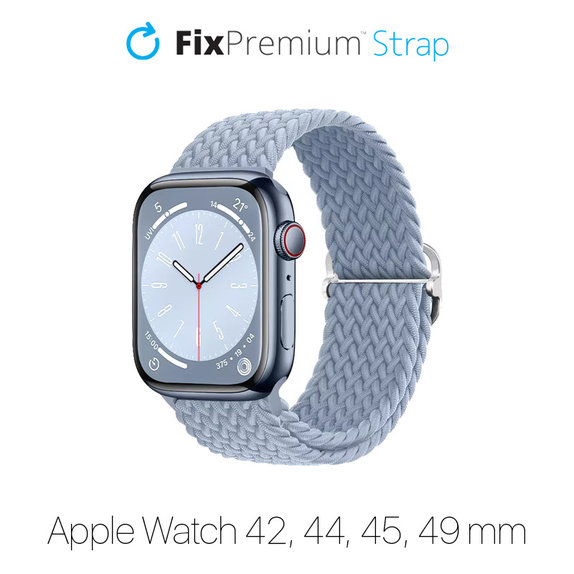 Cinturino Solo Loop per Apple Watch 42, 44, 45 e 49mm, Light Blue, FixPremium
