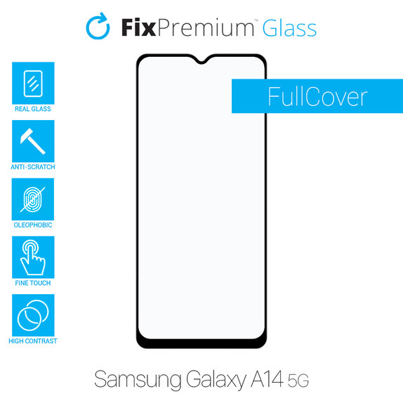 Vetro temperato FullCase per Samsung A14 5G, FixPremium