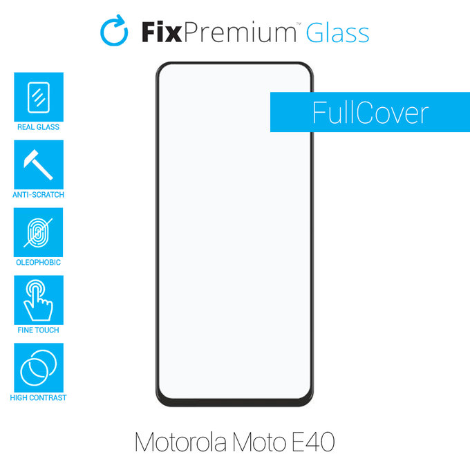 Vetro temperato FullCase per MotGoldla Moto E40, FixPremium