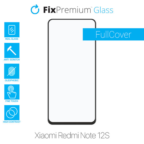 Vetro temperato FullCase per Xiaomi Redmi Note 12S, FixPremium