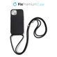 Custodia in silicone con String per iPhone 13, 14, Black, FixPremium