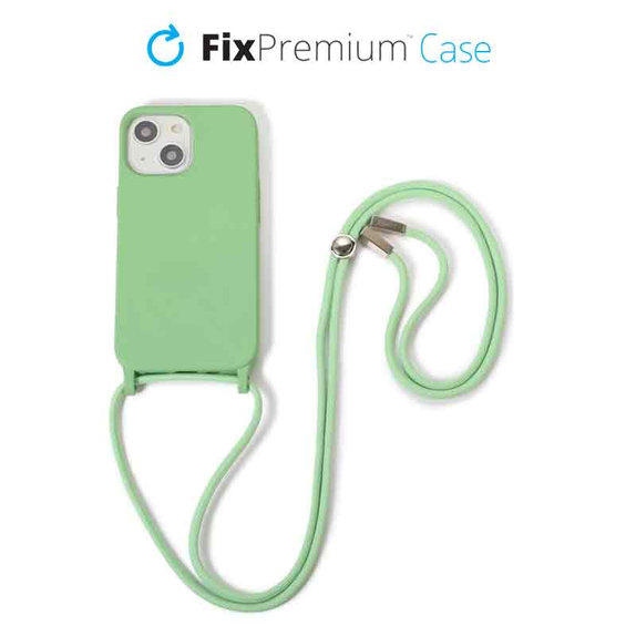 Custodia in silicone con String per iPhone 14 Plus, Green, FixPremium