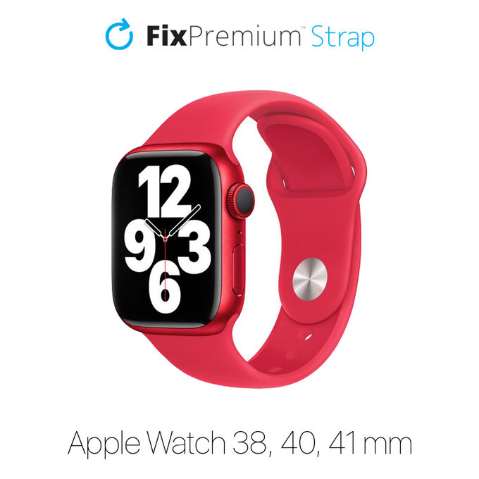 Cinturino in silicone per Apple Watch 38, 40 e 41mm, Red, FixPremium