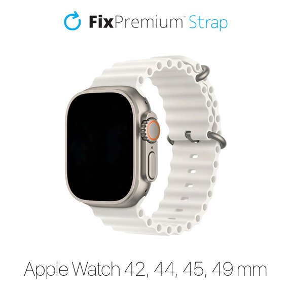 Cinturino Ocean Loop per Apple Watch 42, 44, 45 e 49mm, White, FixPremium
