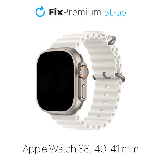 Cinturino Ocean Loop per Apple Watch 38, 40 e 41mm, White, FixPremium