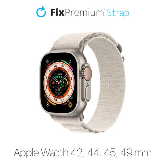 Cinturino Alpine Loop per Apple Watch 42, 44, 45 e 49mm, Starlight, FixPremium