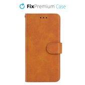 Custodia Book Wallet per Samsung S22 Plus, Brown, FixPremium