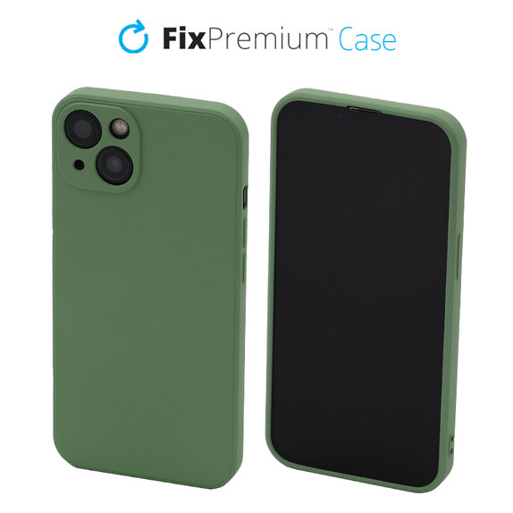 Custodia Rubber per iPhone 13, 14, Green, FixPremium