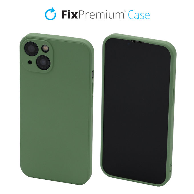 Custodia Rubber per iPhone 13, 14, Green, FixPremium