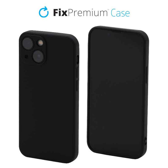 Custodia Rubber per iPhone 13 mini, Black, FixPremium