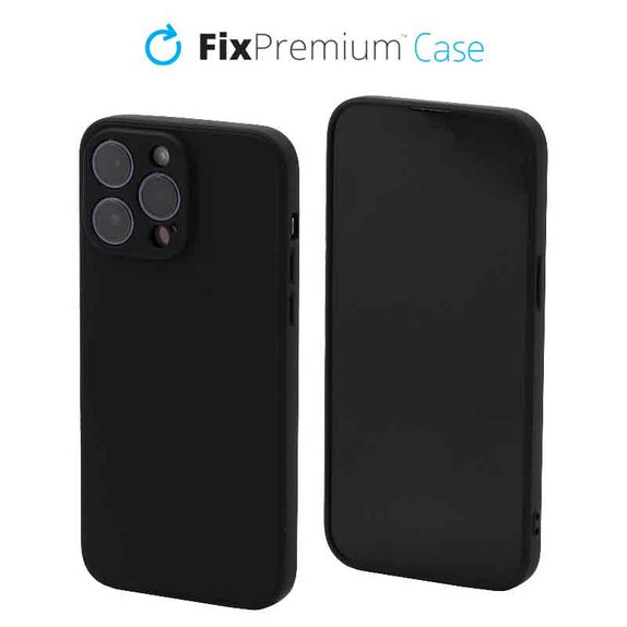 Custodia Rubber per iPhone 14 Pro Max, black, FixPremium