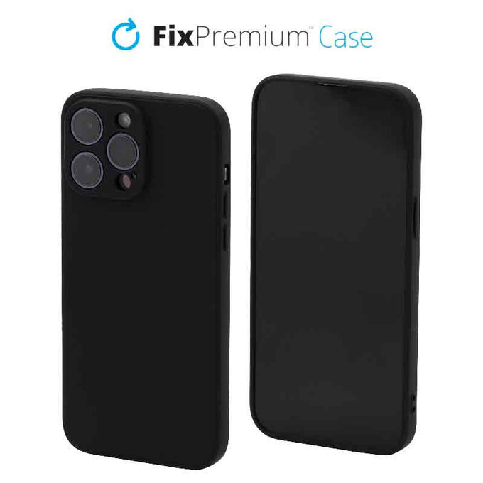 Custodia Rubber per iPhone 14 Pro Max, black, FixPremium