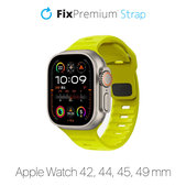 Cinturino sportivo in silicone per Apple Watch 42, 44, 45 e 49mm, Tartrazine, FixPremium