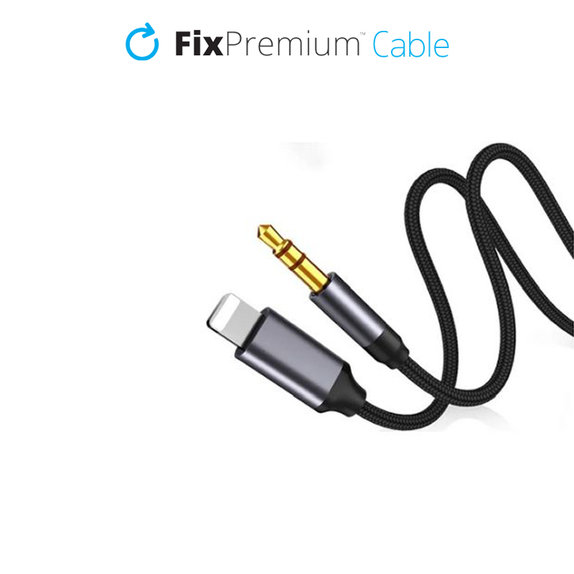 Cavo da Lightning a jack 3.5mm 1m, Black, FixPremium