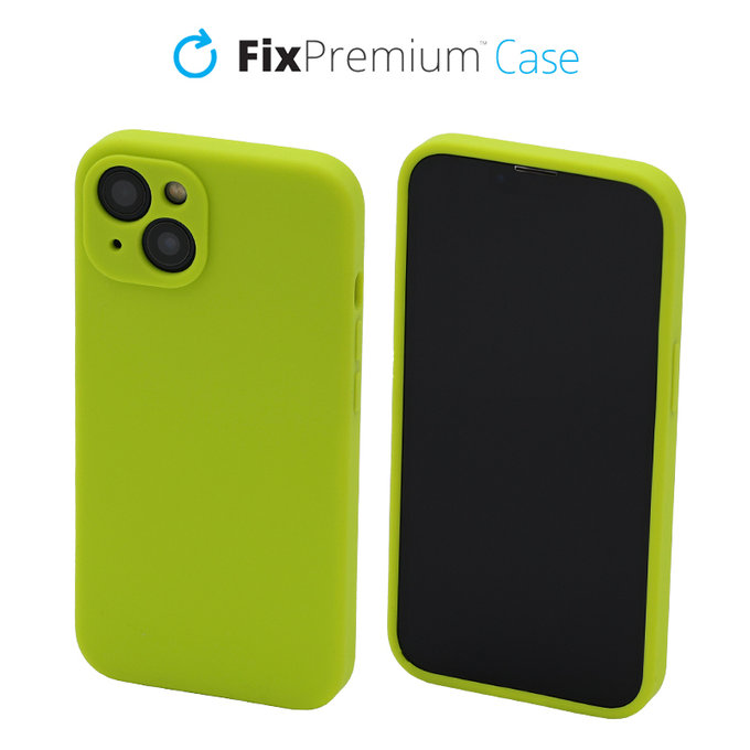 Custodia in silicone per iPhone 13, Neon Green, FixPremium