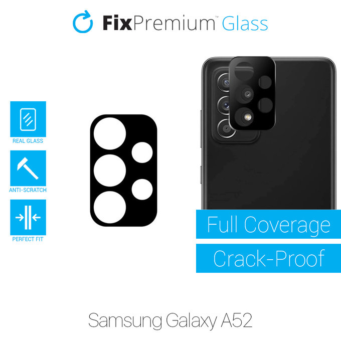 Protezione obiettivo fotocamera posteriore per Samsung A52, FixPremium