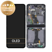 Schermo per Samsung Z Flip 5 F731B, Graphite, Vetro touch con cornice, GH82-31827A, Genuine Service Pack