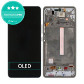 Schermo OLED per Samsung A53 A536B, Awesome Black, Vetro touch con cornice