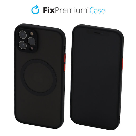 Custodia Matte con MagSafe per iPhone 12 Pro, Black, FixPremium