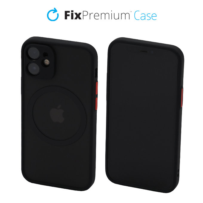 Custodia Matte con MagSafe per iPhone 12 mini, Black, FixPremium