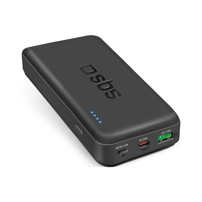 PowerBank 20 000mAh, USB-C e USB PowerDelivery, 20W, Black, SBS