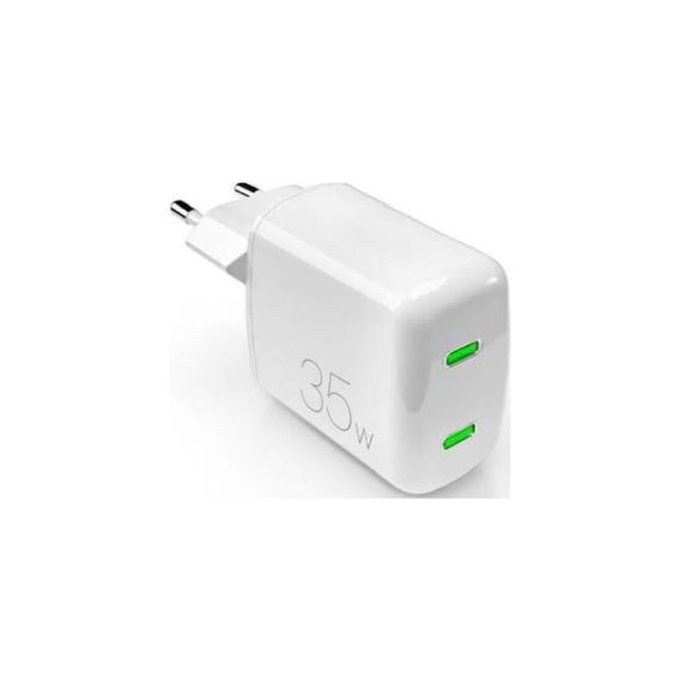 Adattatore di ricarica MiniPro 2x USB-C GaN 35W, White, PURO