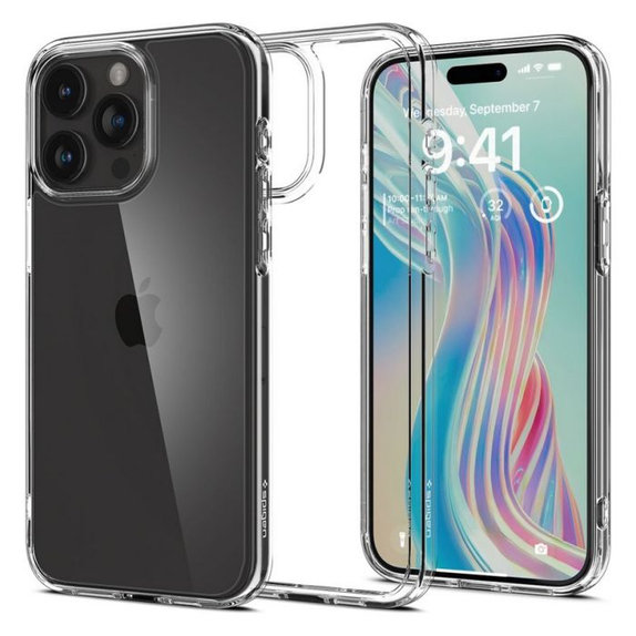 Custodia Ultra Hybrid per iPhone 15 Pro, Crystal Clear, Spigen