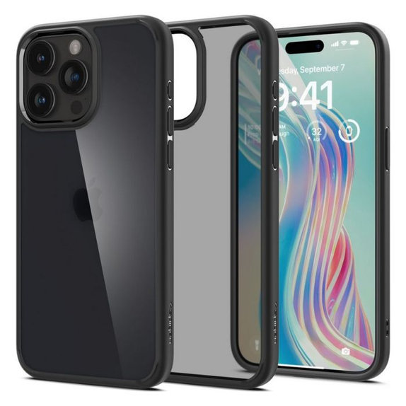 Custodia Ultra Hybrid per iPhone 15 Pro, Frost Black, Spigen