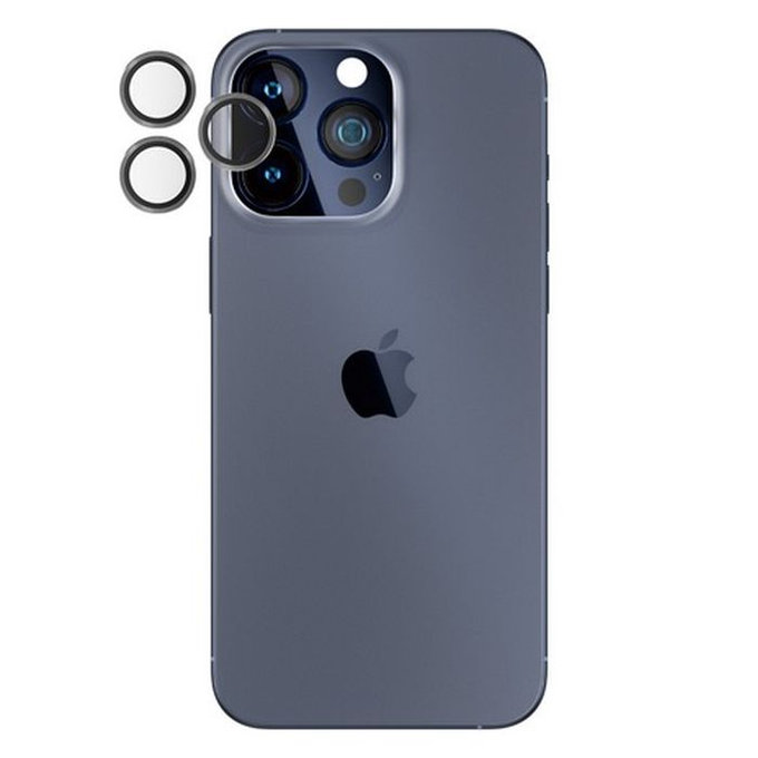 Protezione obiettivo fotocamera posteriore Hoops per iPhone 15 Pro, 15 Pro Max, Transparent, PanzerGlass