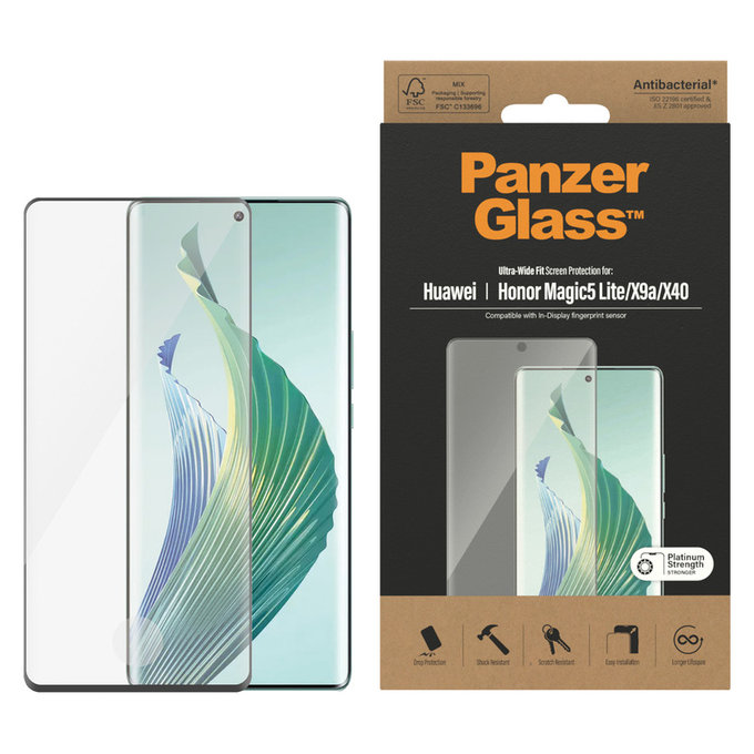 Vetro temperato UWF per Honor Magic5 Lite, Nero, PanzerGlass
