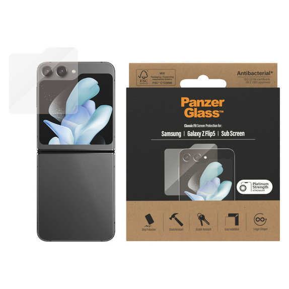 Vetro temperato AB per Samsung Galaxy Z Flip5 5G, Trasparente, PanzerGlass