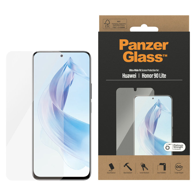 Vetro temperato UWF per Honor 90 Lite, Trasparente, PanzerGlass