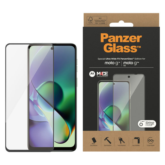 Vetro temperato UWF per Motorola Moto G14/G54 5G, Nero, PanzerGlass